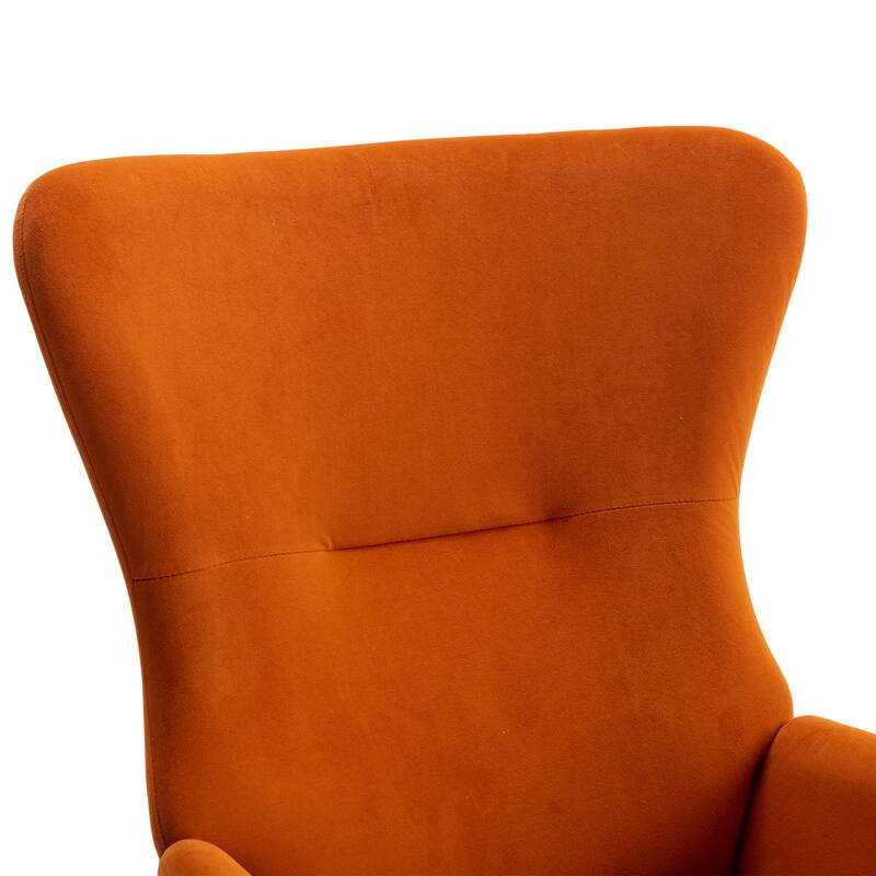 Rocking Chair With High Backrest And Armrests