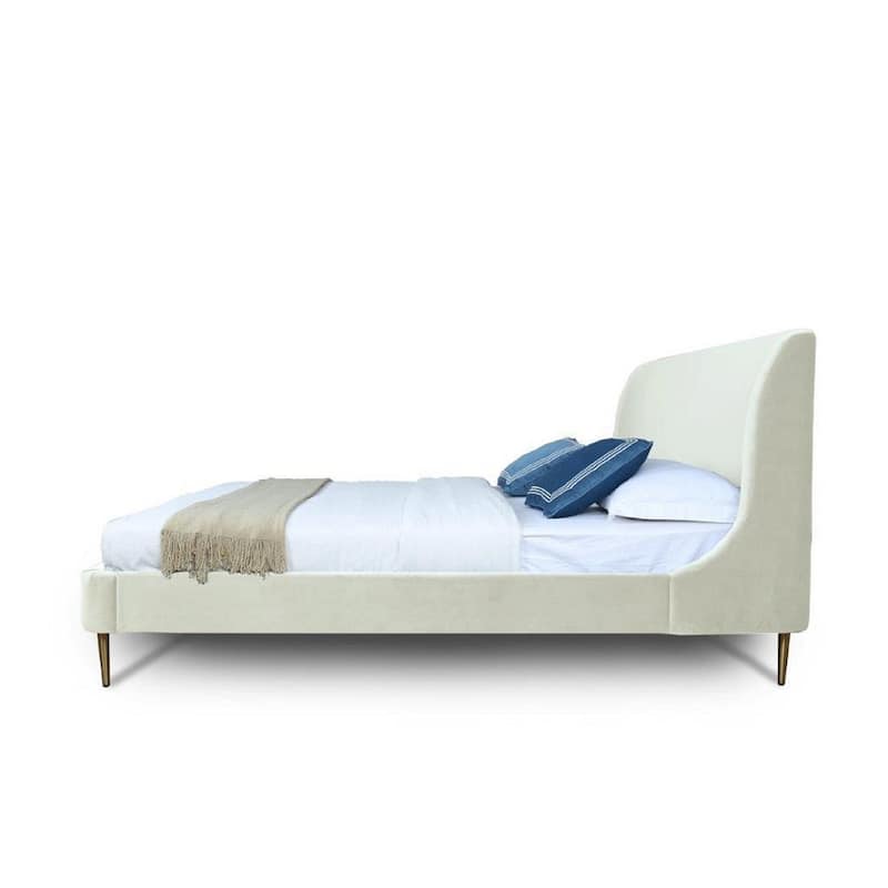 Manhattan Comfort Velvet Mid Century Heather Full-Size Bed