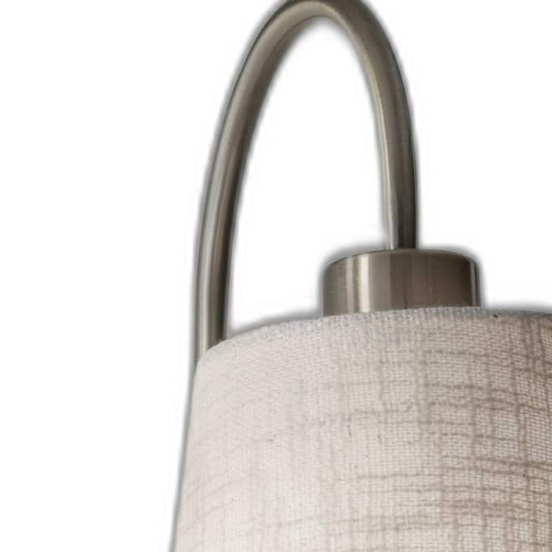 Antique Brass Metal Wall Lamp with Shelf USB Port and Off-White Shade - 13” x 7” x 25” (D x W x H)
