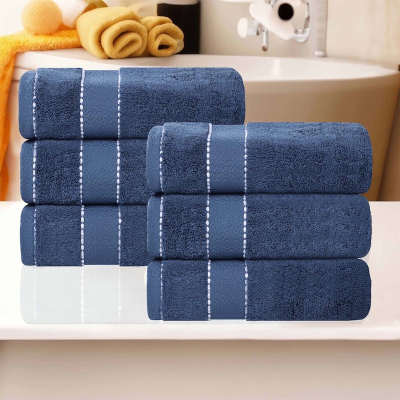Superior Niles Cotton Ultra-Plush Absorbent Hand Towels, Set of 6
