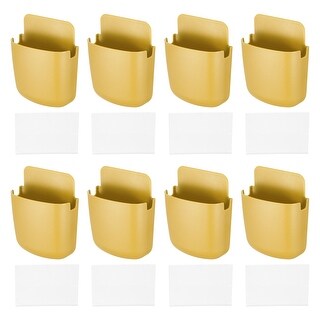 8pcs Remote Control Holders Wall Mount Storage Box w Adhesive, Yellow ...
