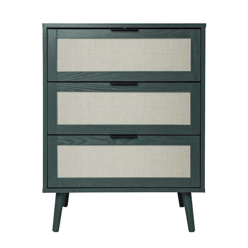 GEITIN 3 Drawers Storage Cabinet with Wood Legs