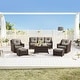 preview thumbnail 18 of 105, Murphy Outdoor Wicker Patio Outdoor Sofa Swivel Chair Coffee Table
