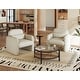 preview thumbnail 13 of 14, Roundhill Furniture Dylan Modern Upholstered Barrel Armchair, Cream White