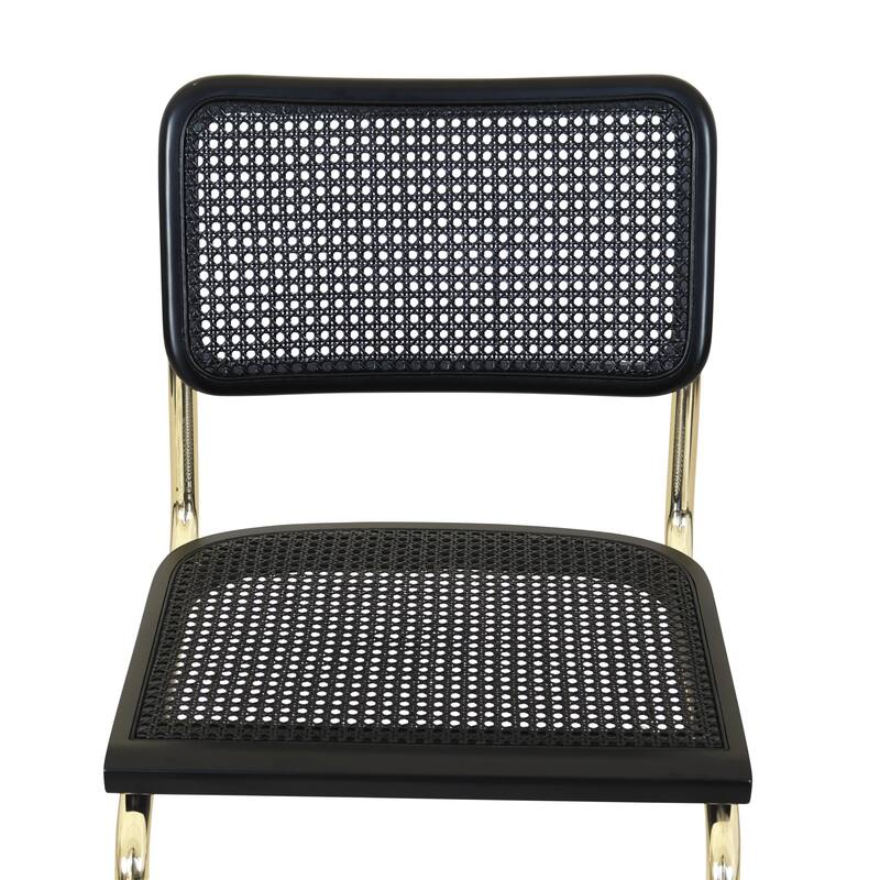 Breuer Chair Company Marcel Breuer Cesca Cane Cantilever Side Chair w/ Brass Steel Frame (Various Wood & Cane Colors)