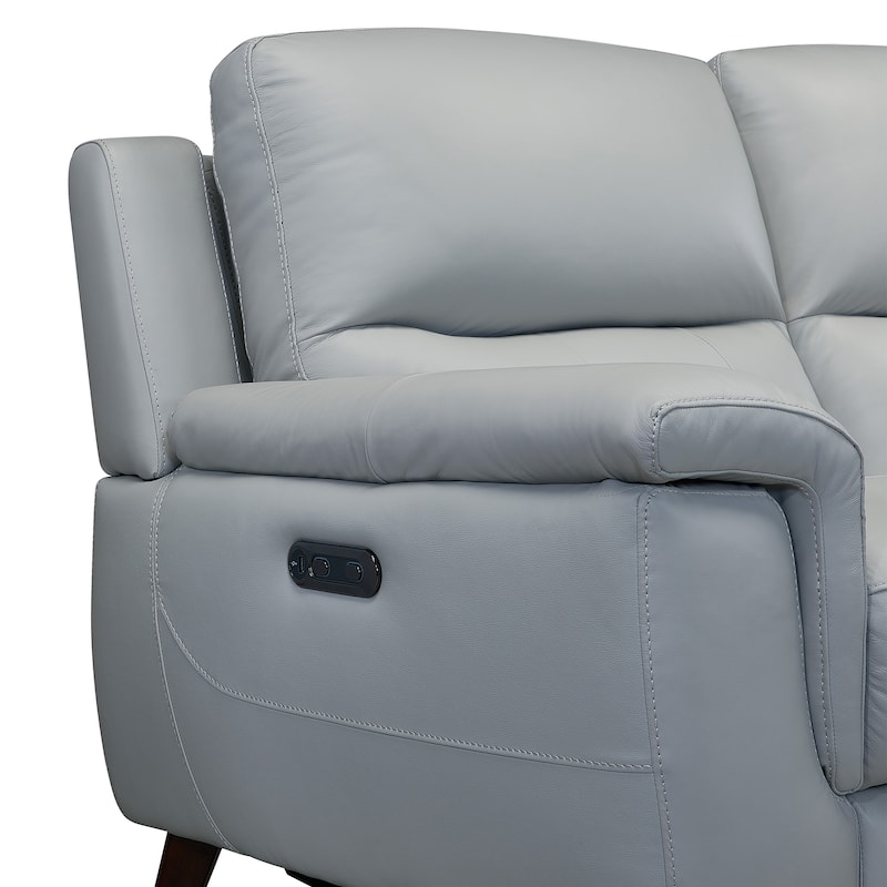 Lizette 65" Dove Grey or Brown Leather Power Recliner Loveseat with USB