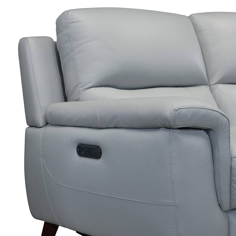 Lizette 78" Dove Gray or Brown Leather Power Recliner Sofa with USB