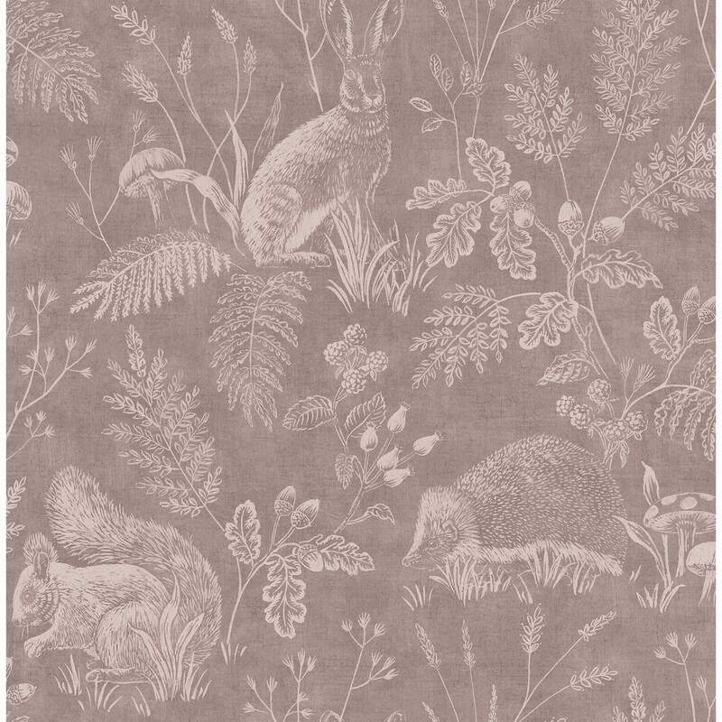 Woodland Mahogany Toile Wallpaper
