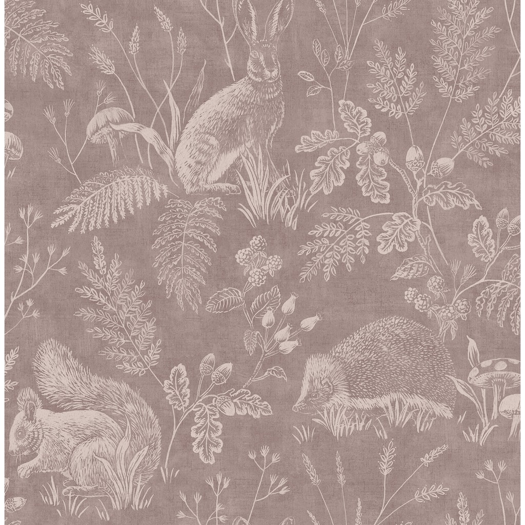 Woodland Mahogany Toile Wallpaper