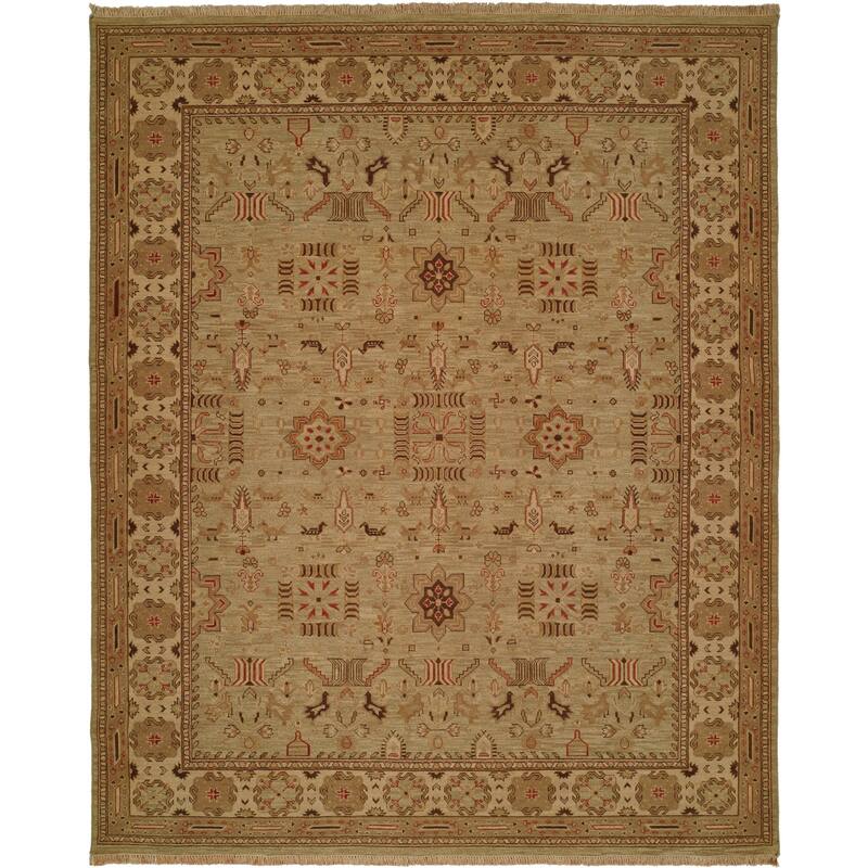 Traditional Gray Flatweave Wool Area Rug - 8' Round - Gray