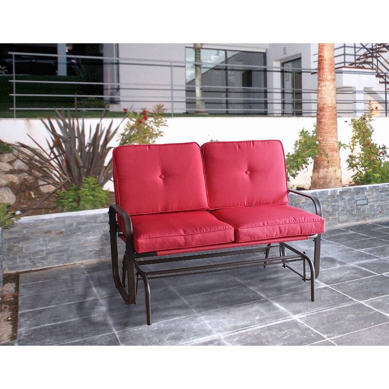 Tolentino 2-Person Brown Outdoor Loveseat Glider