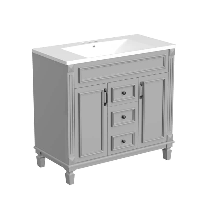 36'' Freestanding Bathroom Vanity with Integrated Ceramic Sink and Drawers
