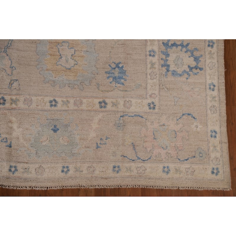Floral Oushak Oriental Area Rug Handmade Wool Carpet - 8'0"x 10'1"