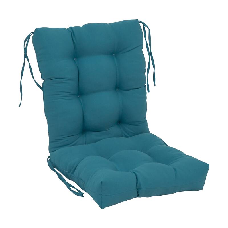 Multi-Section Tufted Twill Seat/Back Chair Cushion (Multiple Sizes) - 18 x 38 - Indigo
