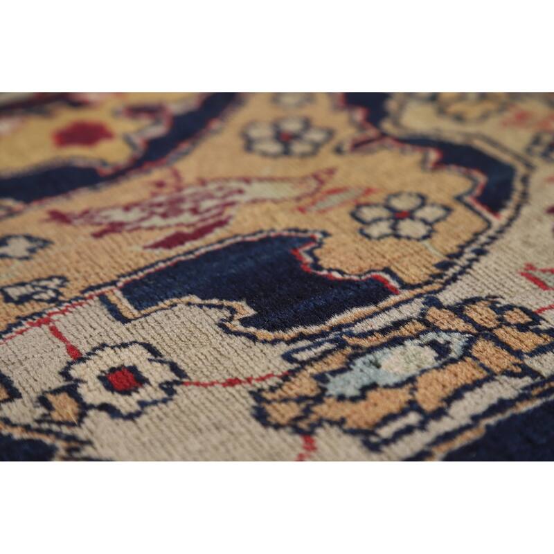 Hand Knotted Oriental 100% Wool Carpet Traditional All-Over Red Tabriz Area Rug - 13' 6'' X 10' 2''