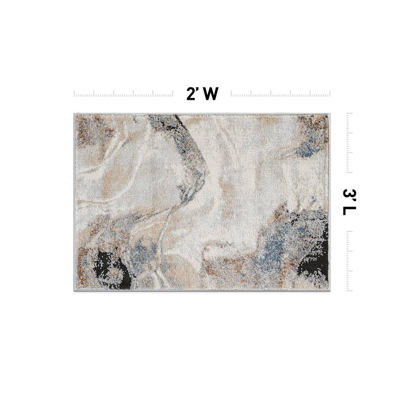 Neutral Desert Drift Area Rug for Living Room, Entryway, or Family Spaces - Easy to Clean and Comfortable Underfoot