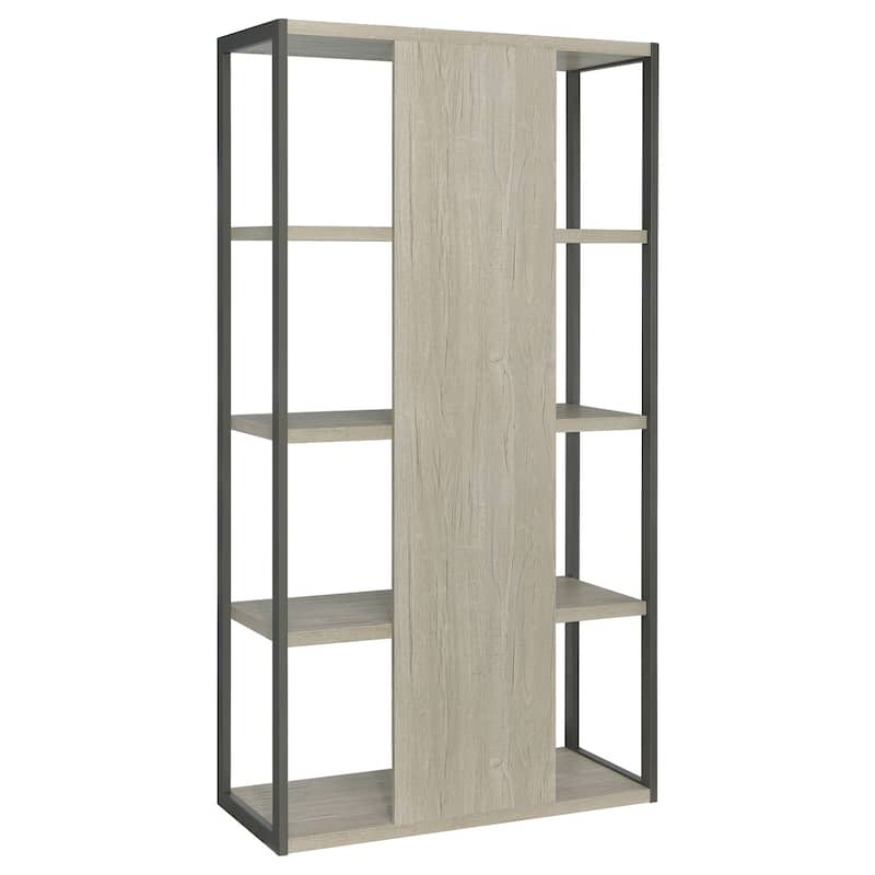 3-Shelf Bookcase Grey Driftwood Finish Compact Storage Organizer with Open Shelves for Bedroom or Office Space