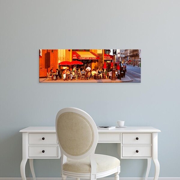 Easy Art Prints Panoramic Images's 'Cafe, Paris, France' Premium Canvas Art
