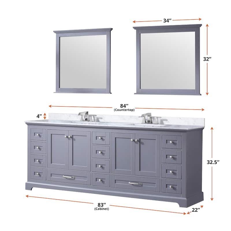 Dukes 84 in. W x 22 in. D Navy Blue Double Bath Vanity