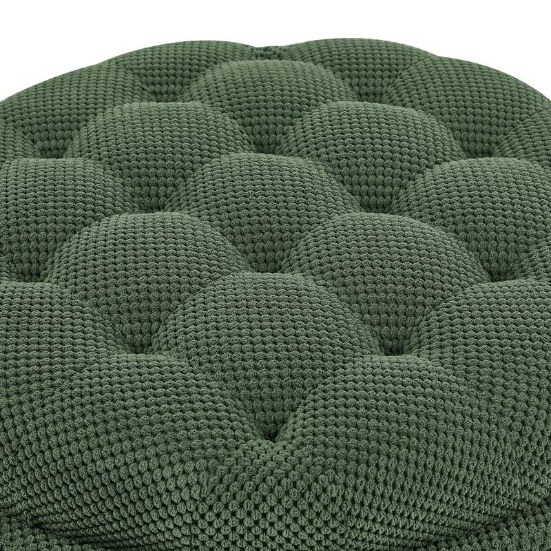 25"Round Storage Ottoman with Tray,ModernTufted Fabric Circle Coffee Table with Storage,Upholstered Ottoman with Removable Top