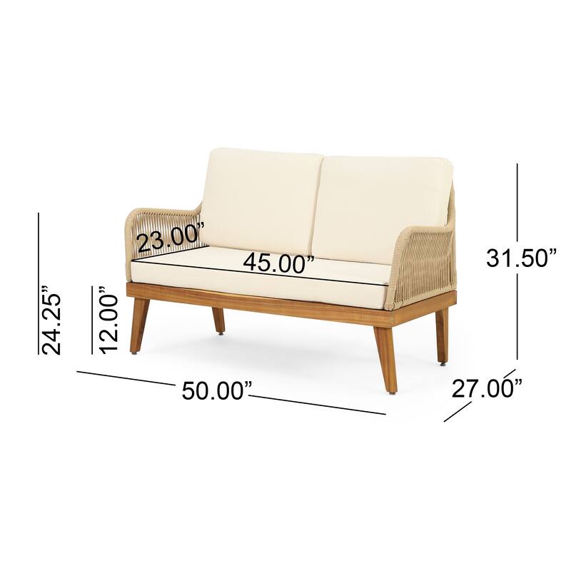 Classic Acacia Wood Outdoor Conversation Set for Patios, Balconies & Gardens