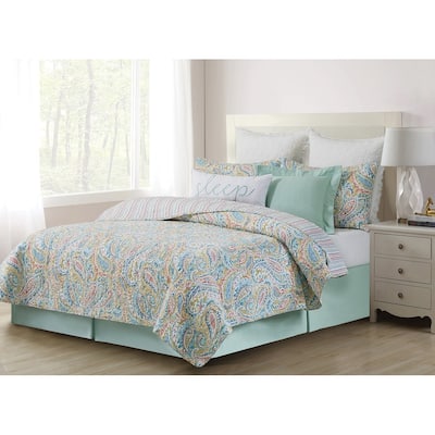 Maisie Paisley Cotton Quilt Set - Reversible and Machine Washable