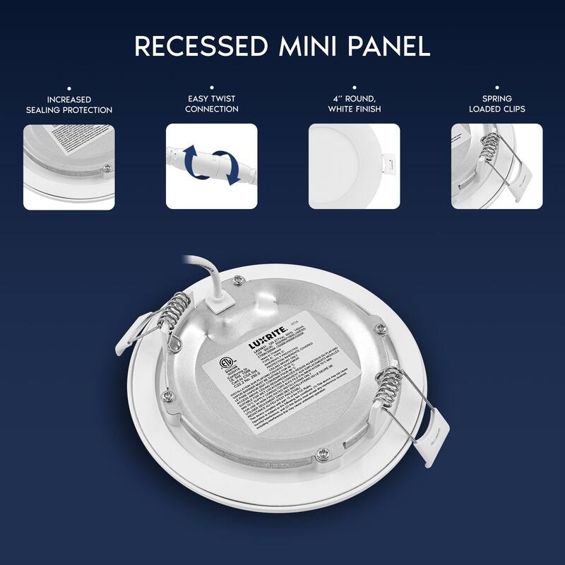 LUXRITE 4 Inch Canless Spotlight LED Recessed Light 5CCT Dimmable 650/800/1066LM CRI 90 8W/10W/13W ETL Listed