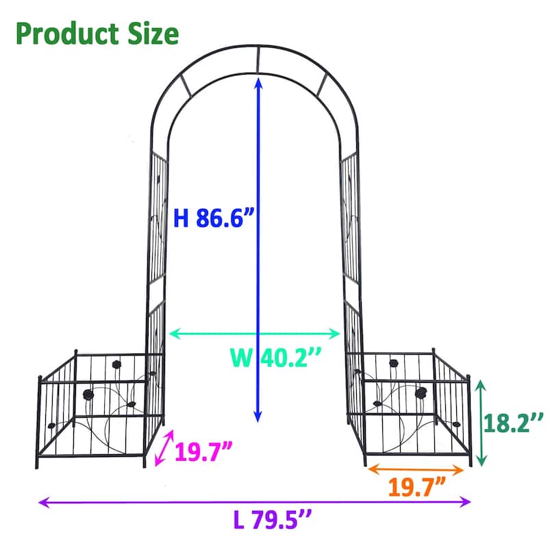 4 Pack Metal Garden Trellis 71" x 19.7" Rustproof Trellis for Climbing Plants Outdoor Flower Support Black