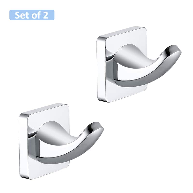 Wall Mounted 2 Pack Towel Hook Rustproof Coat Hook - Platinum/Chrome