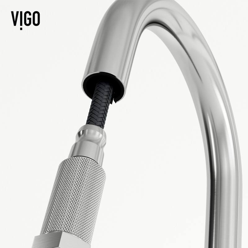VIGO Hart Arched 18" H Single Handle Pull-Down Kitchen Faucet