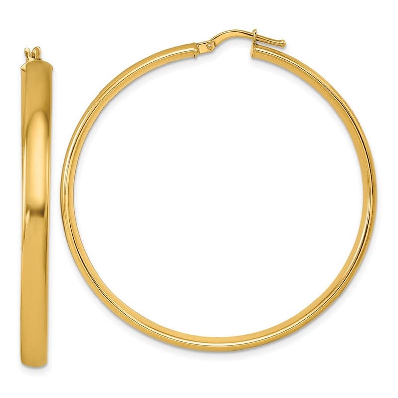 Curata 14k Yellow Gold Smooth Hoop Earrings - 48x47.5mm