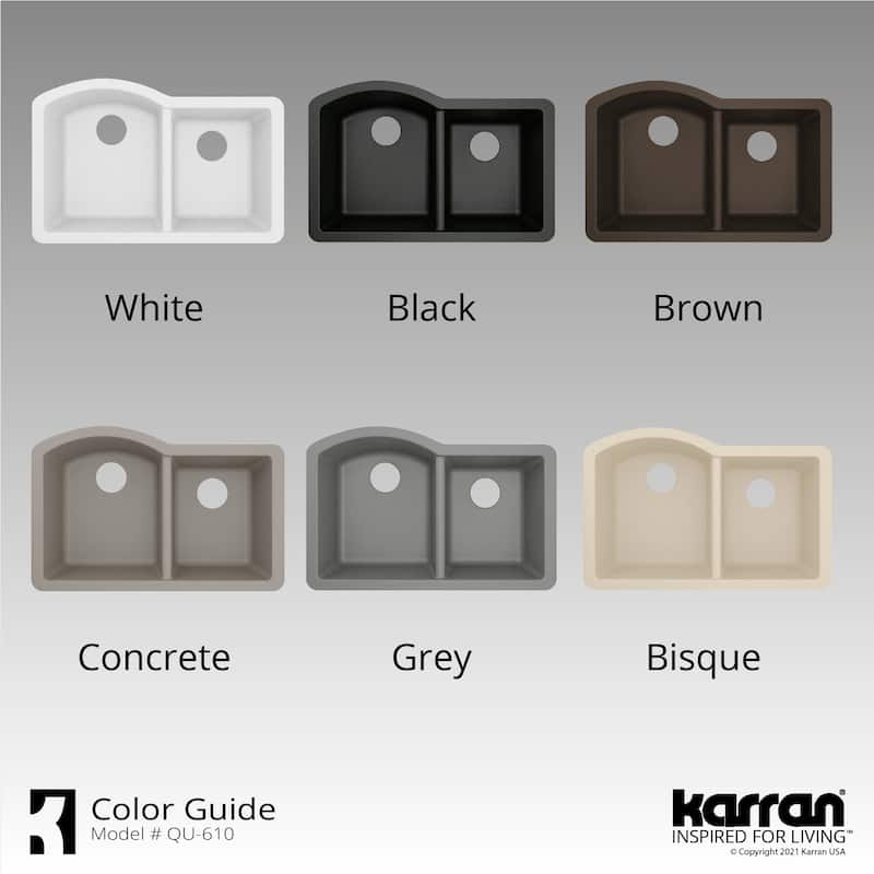Karran Undermount Quartz Double Bowl Kitchen Sink