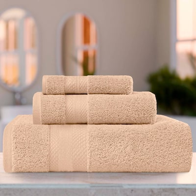Superior Turkish Cotton 3 Piece Solid Plush Heavyweight Towel Set
