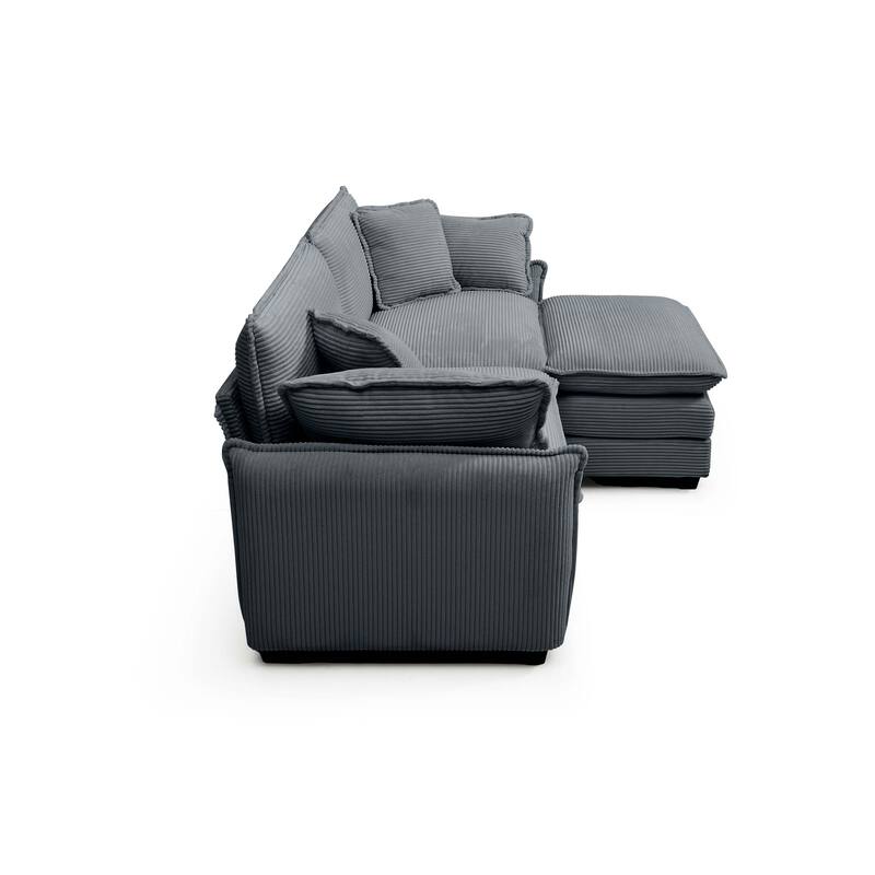 Corduroy Modular Flexible Combinations Sofa Set with Ottoman