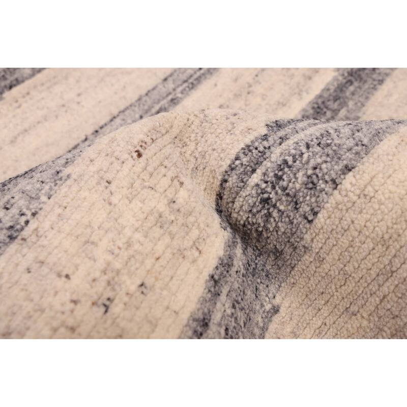 ECARPETGALLERY Hand-knotted Opulence Light Grey Wool Rug - 8'0 x 9'8