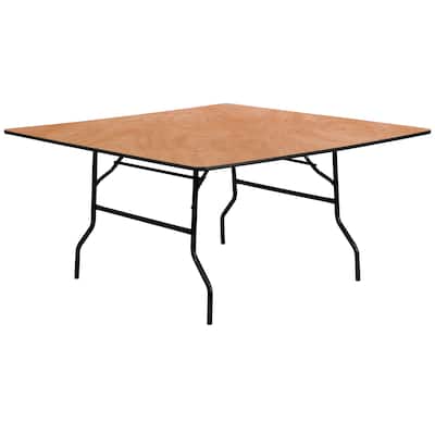 60-inch Square Wood Folding Banquet Table - 60"W x 60"D x 30.125"H - 60"W x 60"D x 30.125"H