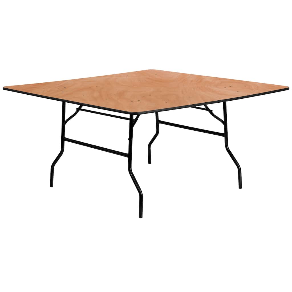 60-inch Square Wood Folding Banquet Table - 60"W x 60"D x 30.125"H - 60"W x 60"D x 30.125"H