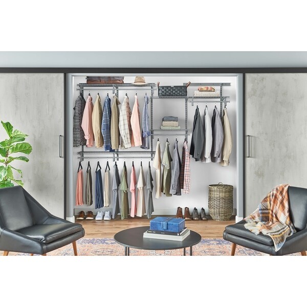 ClosetMaid ShelfTrack 60 96 Inch Wide Wire Closet Organizer On Sale Bed Bath Beyond 10589894