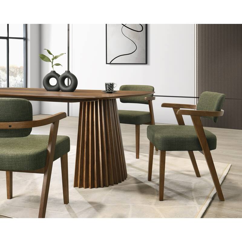 Modrest Sacks Mid-Century Modern Herringbone Walnut Dining Table