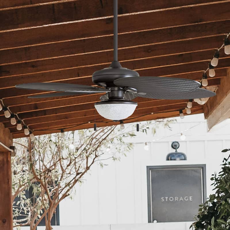 52" Honeywell Inland Breeze Bronze Indoor/Outdoor Ceiling Fan with Light, Pull Chain, Weather Resistant Blades