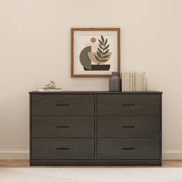 Classic 6 Drawer Dresser, Black Oak - Bed Bath & Beyond - 37236427