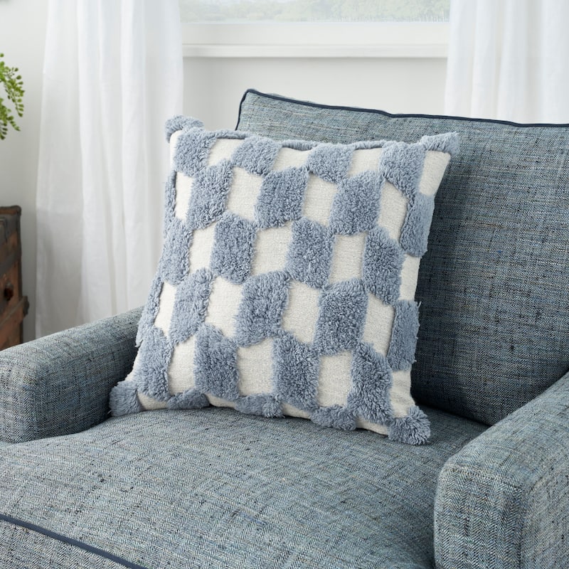 57 Grand by New Concept Washables Textured Geometric Indoor Throw Pillow , ( 18"X18" )