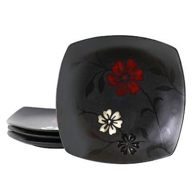 Hometrends Evening Blossom 4 Piece 8 Inch Salad Plate Set