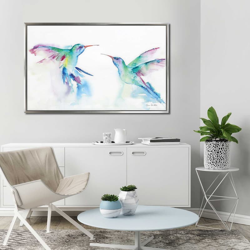 "Hummingbirds I" Print on Floating Canvas