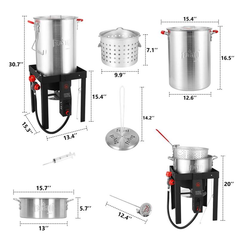 FEASTO 30 QT Turkey Fryer and 10 QT Fish Fryer Set