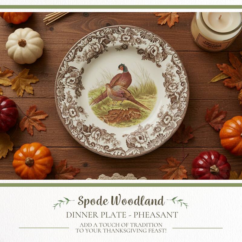 Spode Woodland Dinner Plate Birds Motif - 10.5