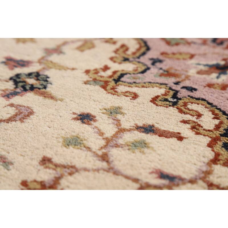 Hand Knotted Oriental 100% Wool Carpet Traditional Medallion Beige & Ivories Sarouk Area Rug - 5' 5'' X 2' 11''