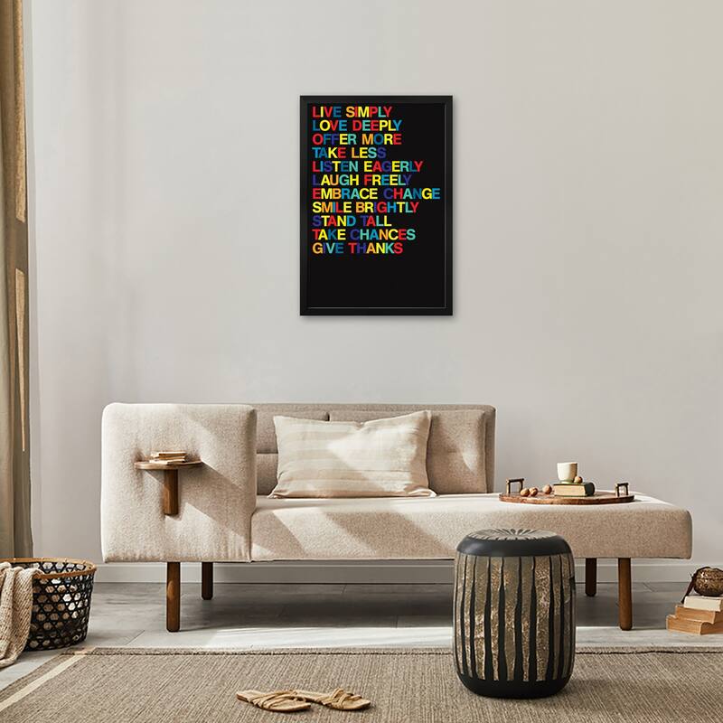 For A Better Life (Colors On Black) Premium Framed Poster by The Usual Designers