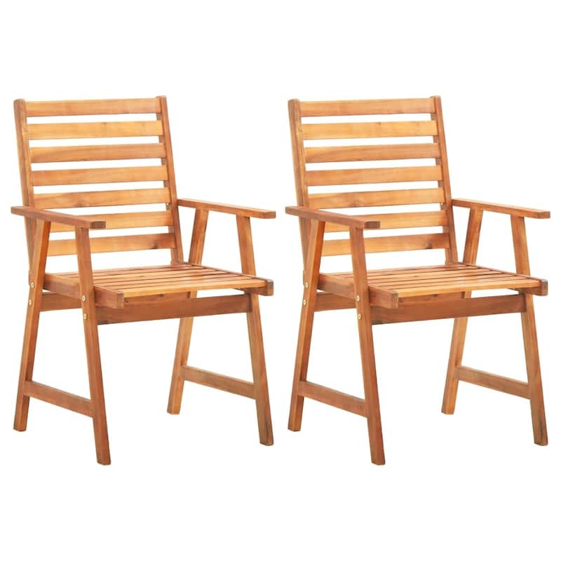 vidaXL Bistro Set Patio Table and Chairs Conversational Set Solid Acacia Wood - 27.6" x 27.6" x 24"