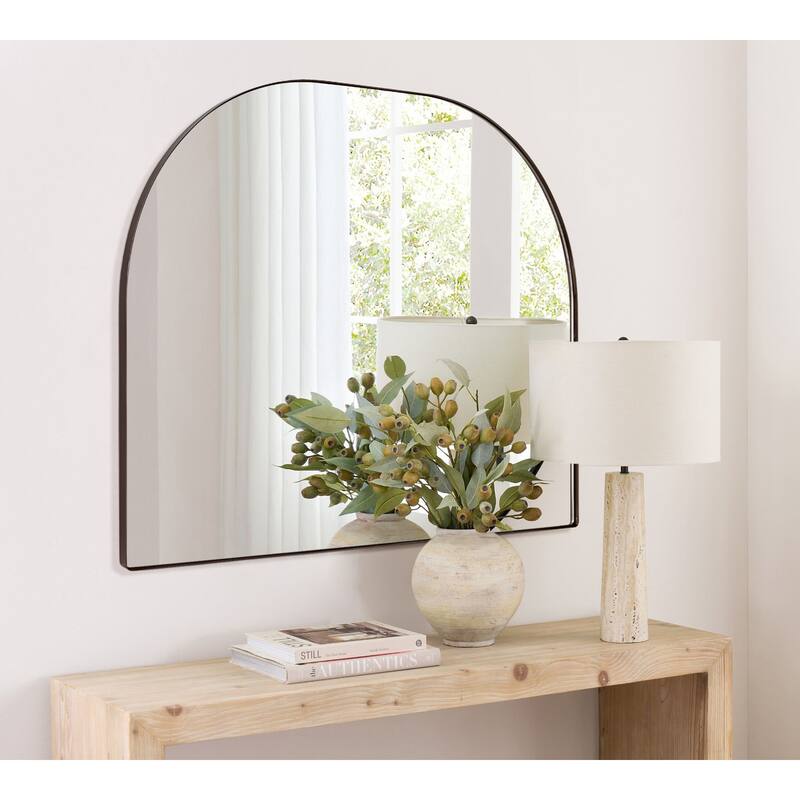 TEHOME Dezerae Large Arch Mirror for Mantel, 40'' W x 32'' H - 32'' x 40'' - Rubbed Bronze